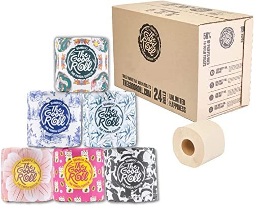 The Good Roll Toilettenpapier aus Bambus The Panda Edition - 24 rollen paketbox WC Papier 2-lagig 300 blatt Nachhaltiges und Umweltfreundlich Papier