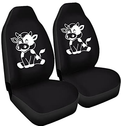 2 Stücke Autositzbezug Glückliche Cartoon-Kuh Auto-Zubehör rutschfeste Autositz Schonbezug Top-Qualität Auto-Schonbezüge Für Lastwagen, Anhänger, Wohnmobil, 52x138cm