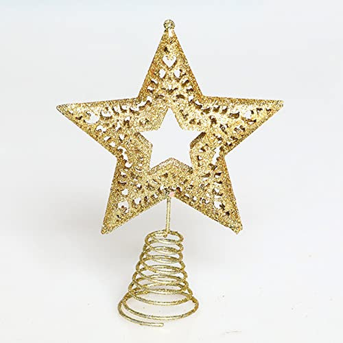 PERZOE Glitzer-Stern-Weihnachtsbaumspitze Mini-Weihnachtsbaum-Sternspitze für kleine Weihnachtsbaumdekoration 5#