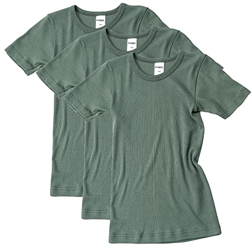 HERMKO 2810 3er Pack Kinder Kurzarm Unterhemd für Mädchen + Jungen aus Bio-Baumwolle
