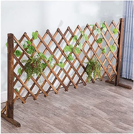 Palissade, Clôture en Bois extérieure Petite Clôture Décoration De Cour Extérieure Télescopique Traction Filet Escalade Support De Fleurs De Vigne (Color : Brown, Size : 85x160cm)
