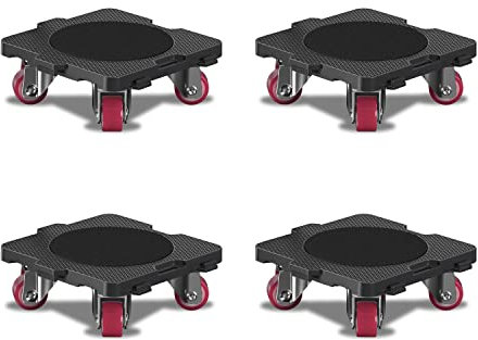 ONEON Confezione da 4 rotoli per mobili in TPE, girevoli a 360 gradi, portata: 75 kg
