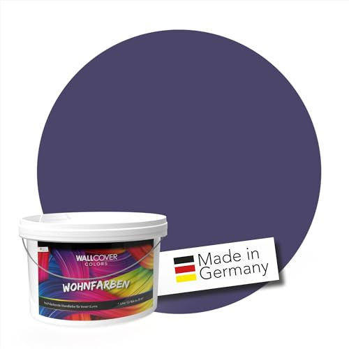 WALLCOVER hochwertige Wandfarbe für Innen | Dunkelblau | 1L für 8m² | Hochdeckende Innenfarbe Matt (Klasse 1) | Profi Qualität aus Deutschland