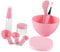 minkissy 9pcs Face Mask Tool Kit with Mixing Bowl Spatula Brush Spray Bottle Gauges Pink Complete Facial Mask for Treatments