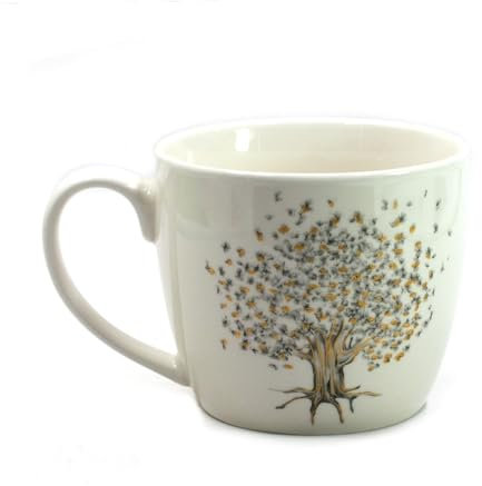 Efya Tasse Déjeuner en Porcelaine - Arbre de Vie 380 ml