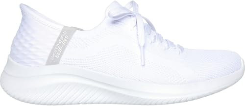 Skechers Hands Free Slip-Ins Ultra Flex 3.0 Brilliant Path Damen-Sneaker, Weiss/opulenter Garten, 41 EU Weit