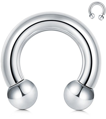 FECTAS PA Ring Prince Albert Piercing Cloches circulaires à Filetage Interne Fer à Cheval 2G 12mm Acier Chirurgical Bijoux de Corps pour Hommes Femmes