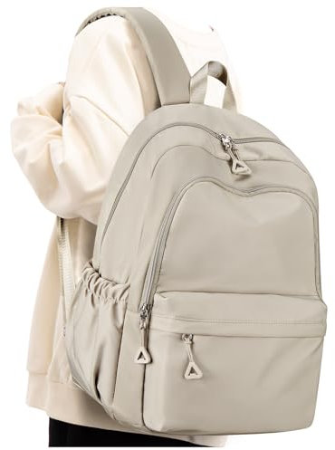 Rucksack Schule Mädchen Schulrucksack Jungen Schulranzen Teenager Rucksack mit laptopfach 14 Zoll Lässig Daypack School Bag for Girls Boys Khaki