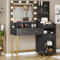 AOGLLATI Schwarz Schminktisch mit Led Spiegelleuchte Spiegel in 3 Farben, Frisiertisch mit Ladestation, Einzigartigem Trennungsdesign und Aufbewahrungsschrank, Schwarz, 96 x 40 x 142 cm