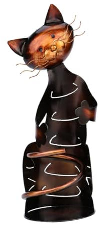 HLELU Cat Wine Holder Rack Cat Shaped Wine Holder Stand Metal Decorative Cat Wine Bottle Holder Sculpture, Easy to Use