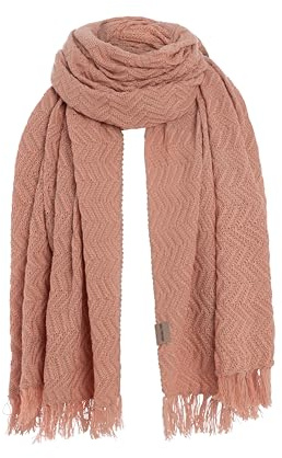 KNIT FACTORY - Soleil Sommerschal für Damen - Sommerschal - Frühlingsschal - Leichter Schal Damen - XXL Schal - Baumwollschal - Tuscany Pink/Apricot - 200x90 cm