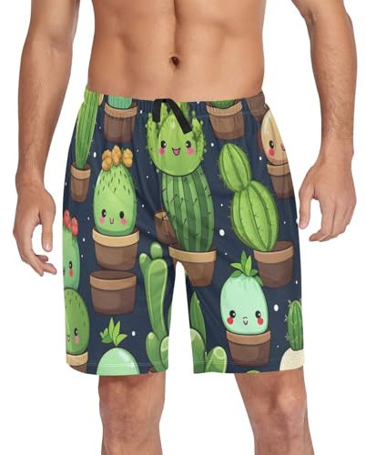 Kaktus (37) Herren-Pyjama-Shorts, Lounge-Schlaf-Shorts, Pyjamahose, Hose, Kaktus (37), M