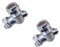 15mm Angled Isolation Valves, 2 Pack, Chrome Plated, WRAS Approved, Brass Pipe Fittings,