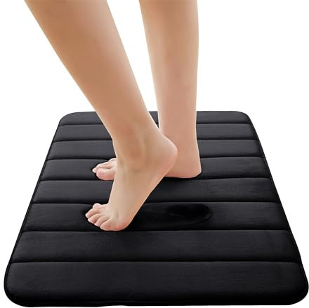 BedLooms Door Mat – Black 50 x 80 cm Doormats for Bedroom Machine Washbale Super Absorbent Door Mats Non Slip Floor Mat Dirt Trapper Heavy Duty Mat