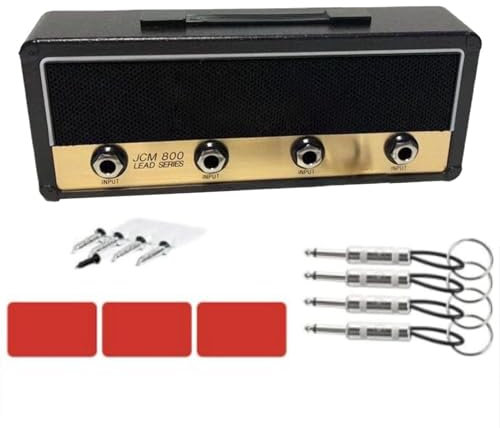 Baoblaze Schlüsselhaken zur Wandmontage in Form eines Gitarrenverstärkers. Schlüsselaufbewahrungsbox. Vielseitige Wanddekoration für Musikliebhaber mit, Schwarz