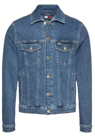 Tommy Jeans Herren Jeansjacke Ryan Trucker Regular Fit, Blau (Denim Medium), M