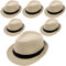 ASMIZ Lot de 6 chapeaux Fedora des années 1920 pour homme en vrac, chapeau panama à bord court pour femme, costume de fête (kaki), kaki, 58