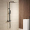 YOOZENA Duscharmatur mit Thermostat,Regendusche mit armatur, Duschsystem (Duscharmatur Schwarz - 25 X 25 CM Kopfbrause - Duschkopf mit Schlauch und Halterung) Eckig