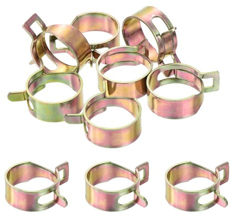 sourcing map ID 25mm 1inch Fuel Line Hose Clips, Pipe Clamps,Spring Hose Clamp,Low Pressure Air Clamp, Water Pipe Air Tube Vacuum Hose Clamp Fastener,Pack of 10