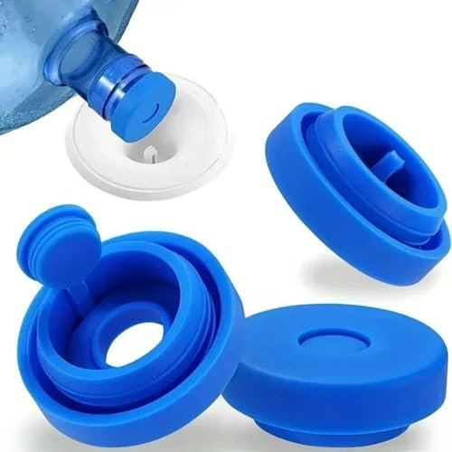 XINCHENG 2Pcs Bottled Water Cover, Water Jug Lids Reusable, Silicone Bottle Caps, Water Bottle Snap On Cap Replacement 55mm 3-5 Gallon Water Jug Lid