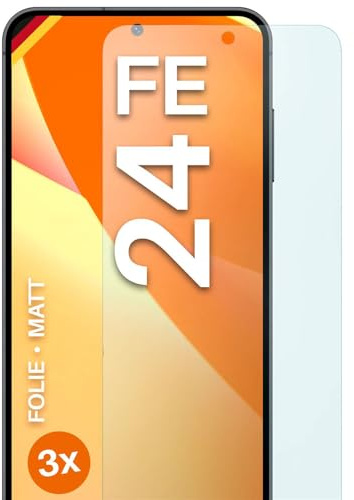 moex FlexProtect matte Schutzfolie für Samsung Galaxy S24 FE Displayschutz Folie matt gegen Reflexionen, Anti Reflex Handyfolie mit Sonnenschutz, Kompatibel mit jeder Handyhülle, 3 Stück