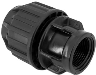 H2O-Flex® Black Edition 32 er PP Fitting mit 1 IG DVGW Klemmverbinder Verschraubung mit Innengewinde für PE Rohr Verschraubung Adapter Kupplung mit IG
