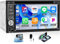 OiLiehu Radio 2 DIN con Reproductor CD/DVD, CarPlay Android Auto, Pantalla Táctil 6.2'' con Mirror Link/Bluetooth/EQ/Subwoofer/Entrada Auxiliar/SWC/FM Am Radio/USB/Camara Marcha Atras
