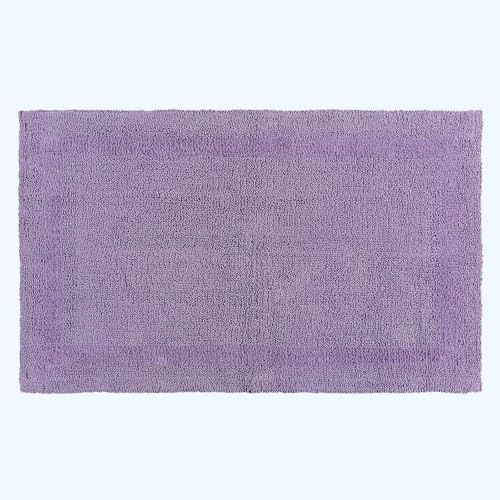 Homescapes Premium Badematte Flieder, Badvorleger 50x80 cm, Badteppich Baumwolle mit Wende-Design