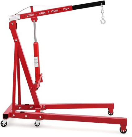 Dicken 2 Tonne Motor Hebebühne, Folding Cherry Picker Motor Hebebühne mit Hebel und 6 Rollen, 8 Tonnen Hydraulikpumpe, 4 einstellbare Position, for Werkstatt