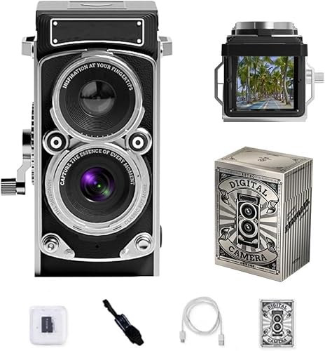 2025 New Digital Vintage Mini Camera - 1080P FHD Video, 12MP Autofocus, Point and Shoot Digital Camera with 16GB Card, Compact Small Vlogging Camera for Beginners Teens Adults Kids