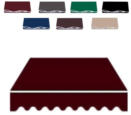 3.5m x 1.5m Retractable Patio Awning Fabric Replacement Outdoor Sunshade Material in Blue Black Khaki (Coffee) Durable UVResistant Canopy Cover