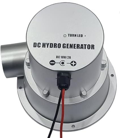 Asyduey Generador Hidráulico de Turbina Hidráulica de 100 W y 18 V para Exteriores, con Imán Permanente de CC, para Batería de 12 V.