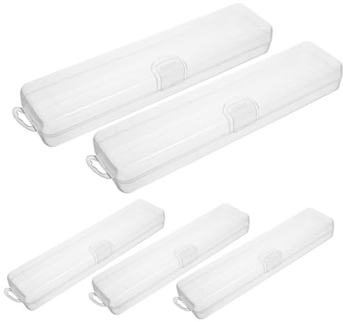 WOFASHPURET Transparente Aufbewahrungsbox Für Make up Pinsel Zahnbürsten 5 Stück Reisetauglich Großes Fassungsvermögen Mit Schutzdeckel