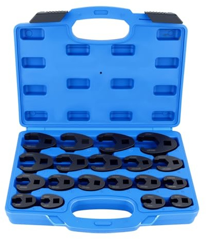Flydida 19tlg Hahnenfußschlüssel Hahnenfuss Krähenfuss Leitungsschlüssel, Drehmoment 1/2 3/8 Außenvierkantantrieb 8-32mm