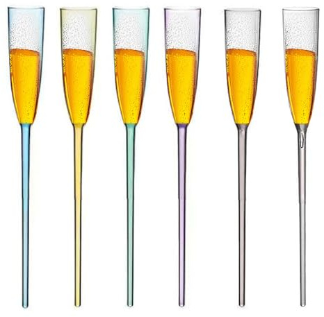 Set mit Champagnergläsern für den Pool – 6 Stück schwimmende Acrylflöten