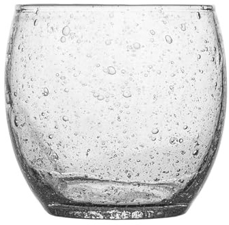 GLigeT Jus Gobelet transparent bullé de 35 cl. Verre trempé soufflé à la main, compatible lave-vaisselle et micro-ondes Soude(Transparent)