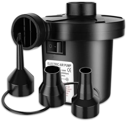 GothicBride Elektrische Luftpumpe, 2 in 1 Tragbare Luftpumpe Elektrisch mit 3 Düsen, Inflate und Deflate für Schwimmring, aufblasbare Kissen, Sofas (Einzelpumpe)