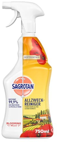 Sagrotan Allzweck-Reiniger Blooming Hills – 2in1 Desinfektionsmittel für die zuverlässige Reinigung von Oberflächen – 1 x 750 ml Sprühflasche