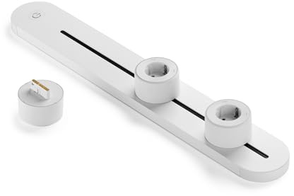 FAMATEL - Regleta Deslizante Modular de Superficie con Enchufes Deslizantes | 250V 16A | hasta 3680W | Sistema Ampliable con Adaptadores | Indicador Luminoso