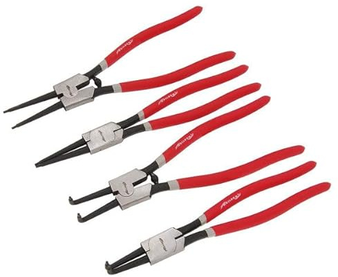 Neilsen CT2337 4pc Circlip and Snap Ring Pliers Set - Size: 13in / 325mm | Straight and 90 Degree Tips | Ideal for Circlip Removal and Installation Applications