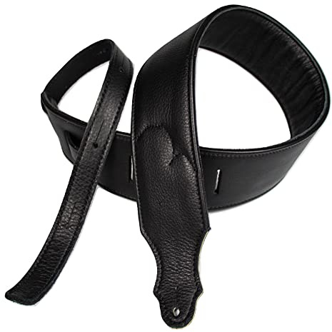 Franklin Strap Padded Glove with Foam Core Guitar Strap (2.5'', Black/Black Stitching)