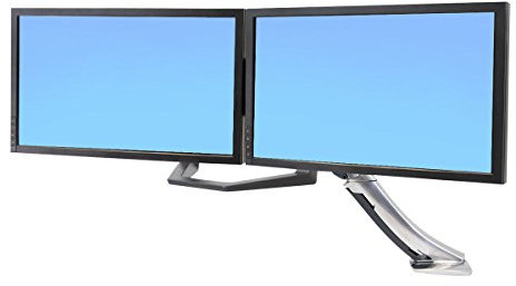 Ergotron Dual Monitor & Handle Kit - Mounting kit (handle, 2 mounting brackets, bow mounting arm, mounting hardware) for 2 LCD displays - black - screen size: up to 26 - for P/N: 45-353-026