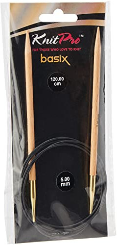 KnitPro K35406 Rundstricknadel, Birkenholz, Braun, 120cm x 5mm