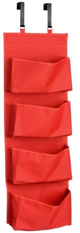 Premier Housewares 4 Tvaschen Über Tür Rot 4 Hängender Organisator, Polyester, 10x37x90