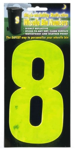 Wheelie Bin numbers WBN HiVis yellow 8