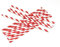 Paper Straws Stripes Red 250pk