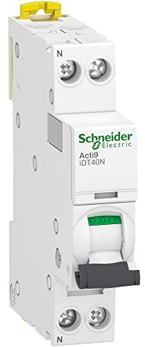 Schneider Electric - Acti9 iDT40N - disjoncteur modulaire - 1P+N D 10A 6000A/10kA - A9P34610