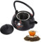 Bollitore per il tè, fornello per teiera con infusore Teiera giapponese non rivestita in ghisa nera 10 oz