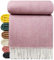 STTS International Wolldecke 100% Schurwolle Wohndecke 140 x 200 cm Tagesdecke Schurwolldecke Woll-Plaid Tirol in vielen Farben erhältlich (Rosa (D-M)