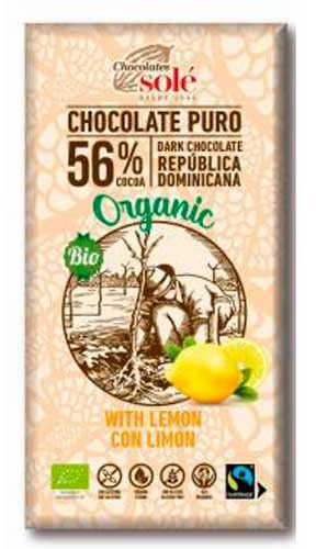 Cioccolato fondente 56% al limone 100 g (Vaniglia - Limone - Cacao)